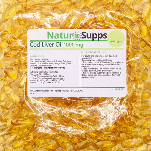 Cod liver oil capsules - cod,